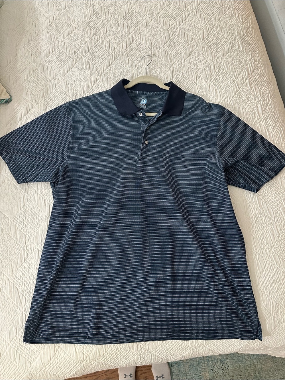 PGA Tour Polo Shirt in Navy/Blue/White Stripe